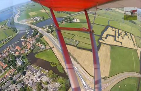 artist impression, wettermerk gezien vanuit de lucht